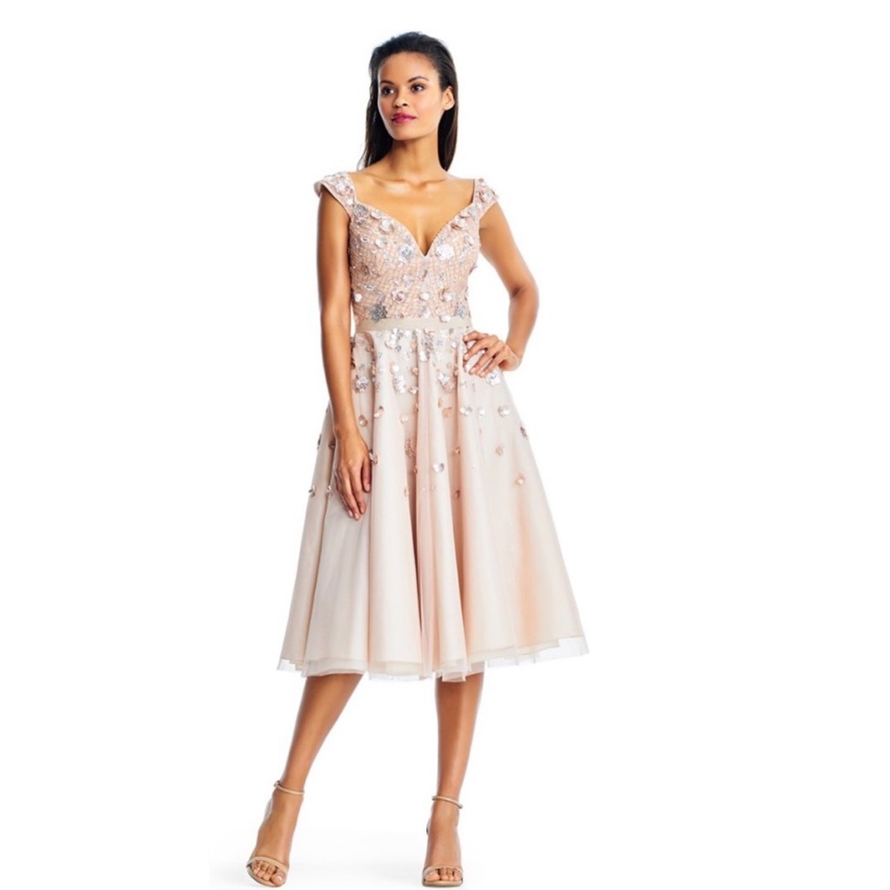 Aidan Mattox Blush Cocktail Dress 4